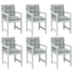 vidaXL Coussins de chaise à dossier bas lot de 6 gris clair mélangé