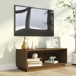 vidaXL Meuble TV Marron miel 90x35x35 cm Bois de pin massif