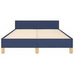 vidaXL Cadre de lit avec tête de lit bleu 120x190 cm tissu