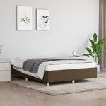 vidaXL Cadre de lit sans matelas marron foncé 140x190 cm tissu