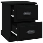 vidaXL Table de chevet noir 39x39x47 5 cm bois d’ingénierie