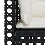 vidaXL Canapés d'angle de jardin et coussins 2 Pièces noir résine tressée
