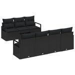Ensemble de canapés de jardin 8 pièces vidaXL avec coussins en poly raphia noir