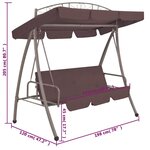 vidaXL Balancelle convertible d'extérieur avec auvent Café