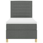 vidaXL Lit à ressort avec matelas gris foncé 100x200 cm en tissu