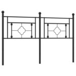 vidaXL Tête de lit métal noir 160 cm