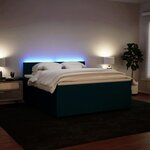 vidaXL Sommier à lattes de lit et matelas bleu 180x200 cm velours
