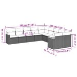 vidaXL Salon de jardin et coussins 10 Pièces mélange beige résine tressée