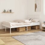 vidaXL Cadre de lit métal sans matelas et tête de lit blanc 120x200 cm