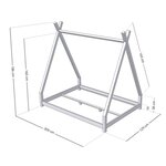 Lit tipi enfant NAKANA 120 x 200 rose pastel