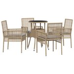 vidaXL Ensemble de Salle à Manger de Jardin 5 Pièces Beige Poly Rattan