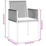 vidaXL Ensemble de repas de jardin 3 pièces avec coussins Noir Poly Rattan