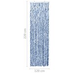 vidaXL Moustiquaire bleu et blanc 118x220 cm chenille