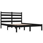 vidaXL Cadre de lit sans matelas noir bois massif 200x200 cm