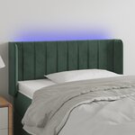 vidaXL Tête de lit à LED Vert foncé 103x16x78/88 cm Velours