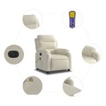 vidaXL Fauteuil inclinable de massage électrique crème velours