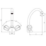 SCHÜTTE Mitigeur de lavabo à 2 poignées SAVINO chrome