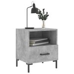 vidaXL Tables de chevet 2Pièces gris béton 40x35x47 5cm bois d’ingénierie