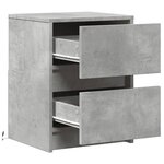 vidaXL Armoires de chevet et lumières LED 2 Pièces gris béton