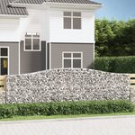 vidaXL Paniers à gabions arqués 2 Pièces 400x30x120/140 cm Fer galvanisé