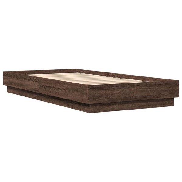vidaXL Cadre de lit chêne marron 90x190 cm bois d'ingénierie