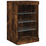 vidaXL Buffet avec lumières LED chêne fumé 123x37x67 cm
