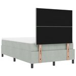 vidaXL Lit à ressorts avec Matelas & Banc Gris Clair 120x190 cm Velours