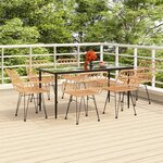 vidaXL Ensemble à manger de jardin 7 Pièces Résine tressée