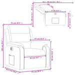 vidaXL Fauteuil inclinable électrique Crème Tissu