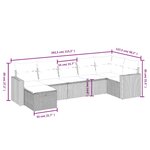 vidaXL Salon de jardin avec coussins 7Pièces mélange beige résine tressée
