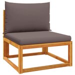vidaXL Salon de jardin avec coussins 5 Pièces Bois d'acacia solide