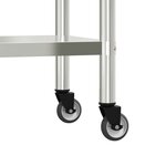 vidaXL Table de travail de cuisine avec roues 82 5x30x85 cm inox