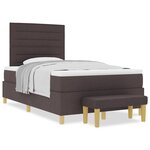vidaXL Lit Box Spring avec Matelas & Banc Marron foncé 120x190 cm Tissu