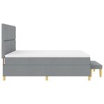 vidaXL Lit à Ressorts Box avec Matelas et Banc Gris clair 180x200 cm Tissu