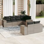 vidaXL Salon de jardin avec coussins 7 Pièces gris clair résine tressée