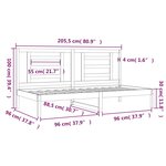 vidaXL Lit de jour sans matelas 90x200 cm bois de pin massif