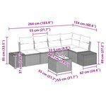vidaXL Ensemble de Canapé de Jardin de 6 Pièces avec Coussins Beige Rattan