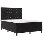 Lit Box Spring vidaXL avec Matelas Noir 140x200 cm Velours