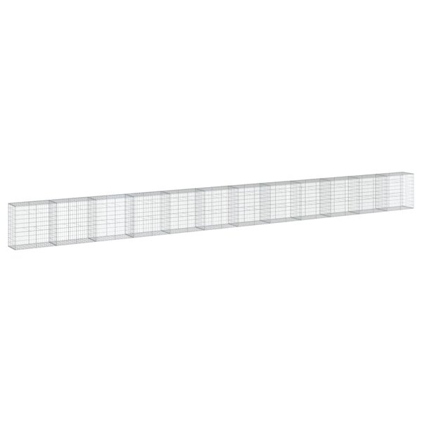 vidaXL Panier gabion avec couvercle 1200x50x100 cm fer galvanisé