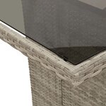 vidaXL Table de jardin dessus en verre gris clair 190x80x74 cm