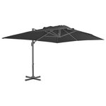 vidaXL Parasol déporté avec mât en aluminium 400x300 cm anthracite