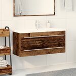 vidaXL Meuble sous lavabo de salle de bain avec lavabo intégré vieux bois