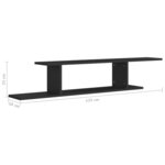 vidaXL Étagère TV murale Noir 125x18x23 cm Bois d’ingénierie