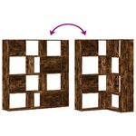 vidaXL Bibliothèque d'angle à 4 niveaux chêne fumé bois d'ingénierie