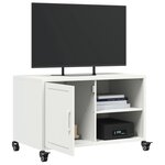 vidaXL Meuble TV blanc 68x39x43 5 cm acier laminé à froid