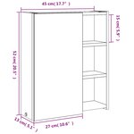 vidaXL Armoire de salle de bain à miroir avec LED noir 45x13x52 cm