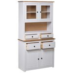 vidaXL Buffet haut Blanc 93x40 5x180 cm Pin Gamme Panama