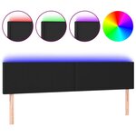 vidaXL Tête de lit à LED Noir 180x5x78/88 cm Similicuir