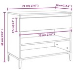 vidaXL Armoire à chaussures Sonoma gris 70x36x60 cm Bois d'ingénierie