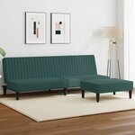 vidaXL Ensemble de canapés 2 Pièces vert foncé velours